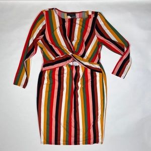 Multi color cut out midi